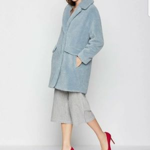 NWT BCBGeneration Speckled Faux Fur Blue Coat